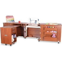 Arrow Aussie Sewing Cabinet with Kiwi Storage Caddy (Teak)