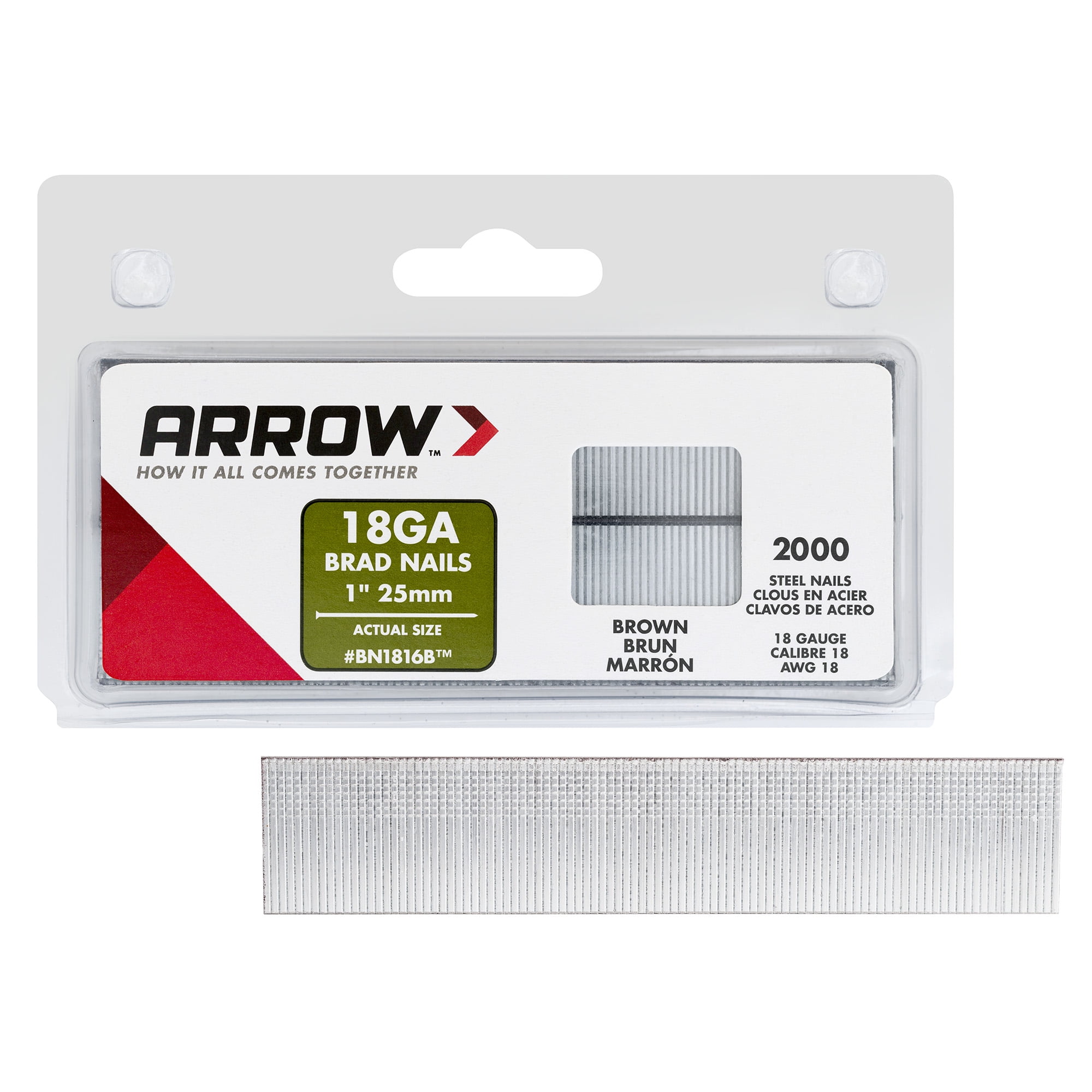 Arrow BN1816BCS 18Gauge Steel Brad Nails for Molding,