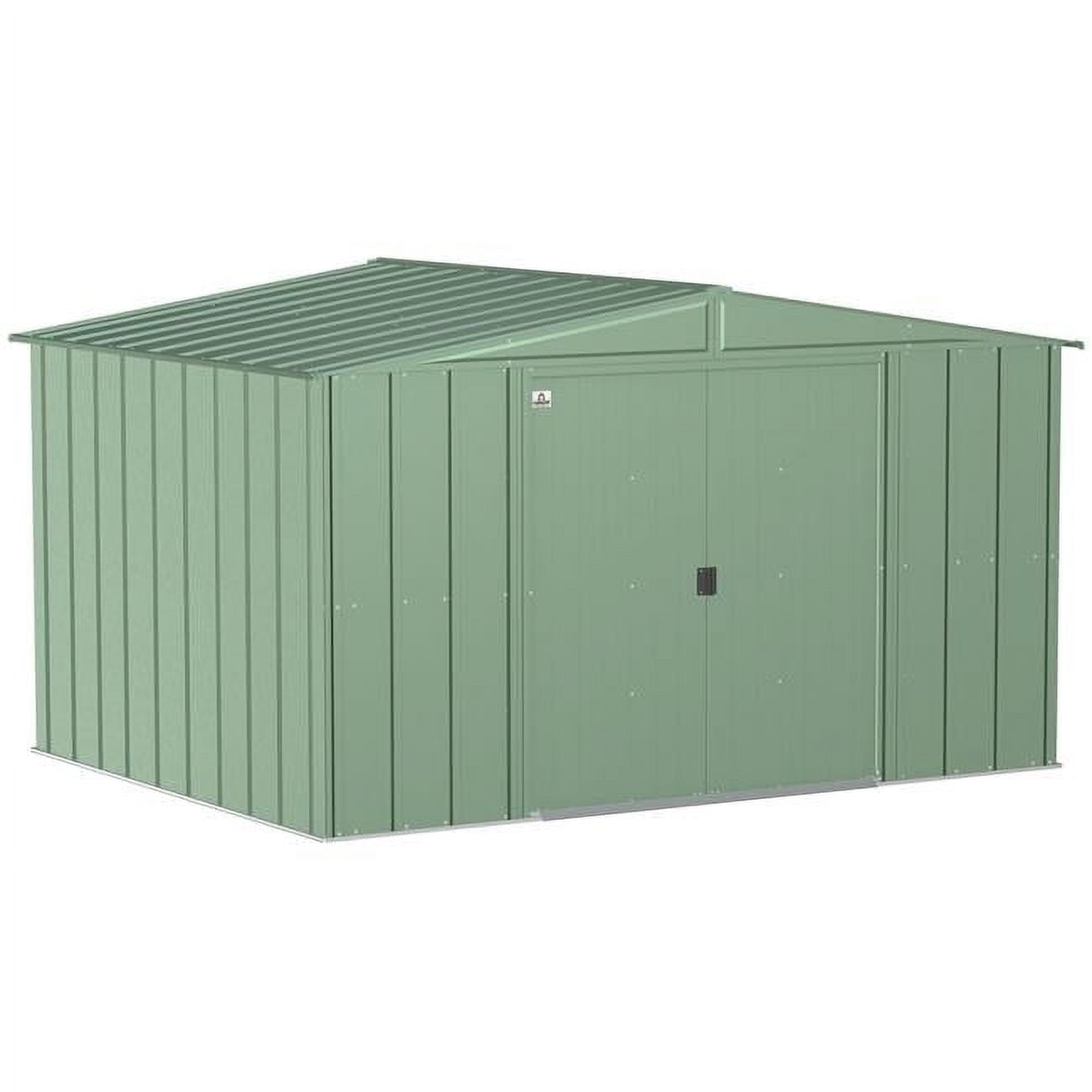 10 ft x 8 ft Sage Green Galvanized Steel Storage Shed