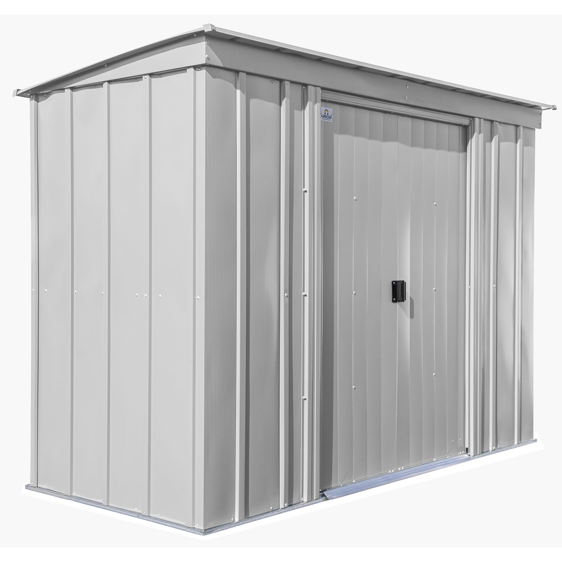 8 ft. x 4 ft. Flute Grey Galvanized Steel Storage Shed