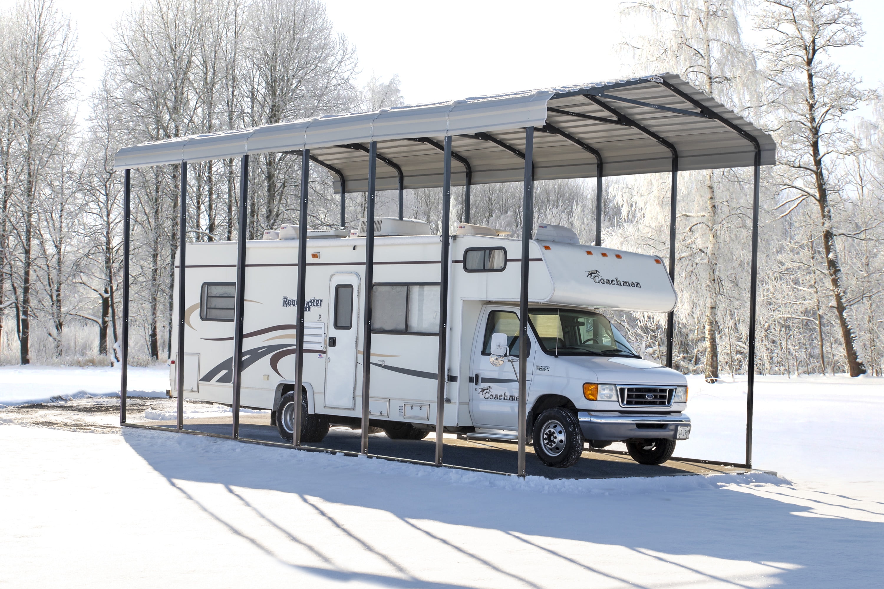 14 ft. x 29 ft. Galvanized Steel RV Carport with Eggshell Finish