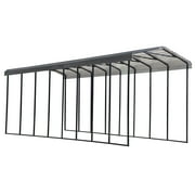 Arrow Carports Galvanized Steel Carport, RV Metal Carport Kit, 14' x 38' x 14', Charcoal