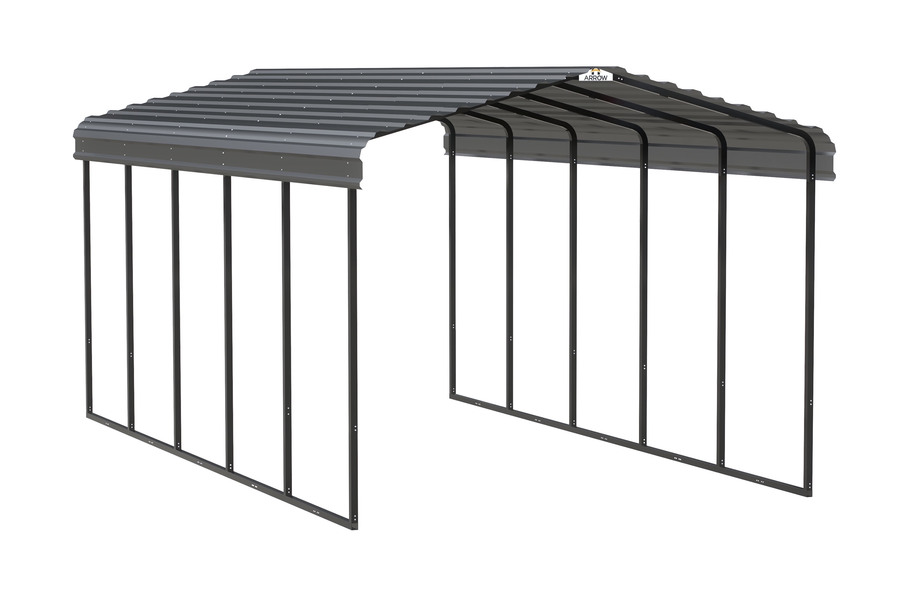 12' x 24' Charcoal Galvanized Steel Carport Shelter