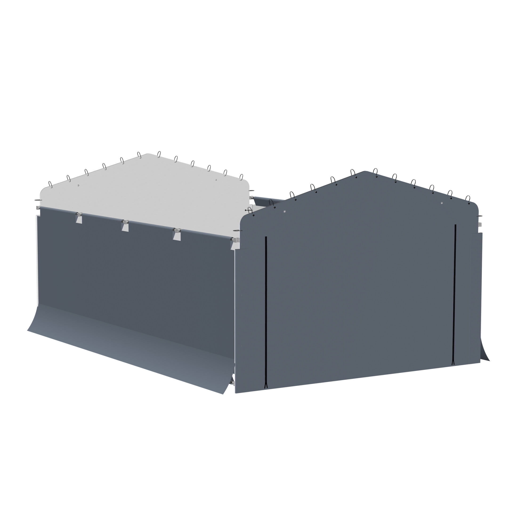 Gray 12' x 20' Polyethylene Carport Enclosure Kit