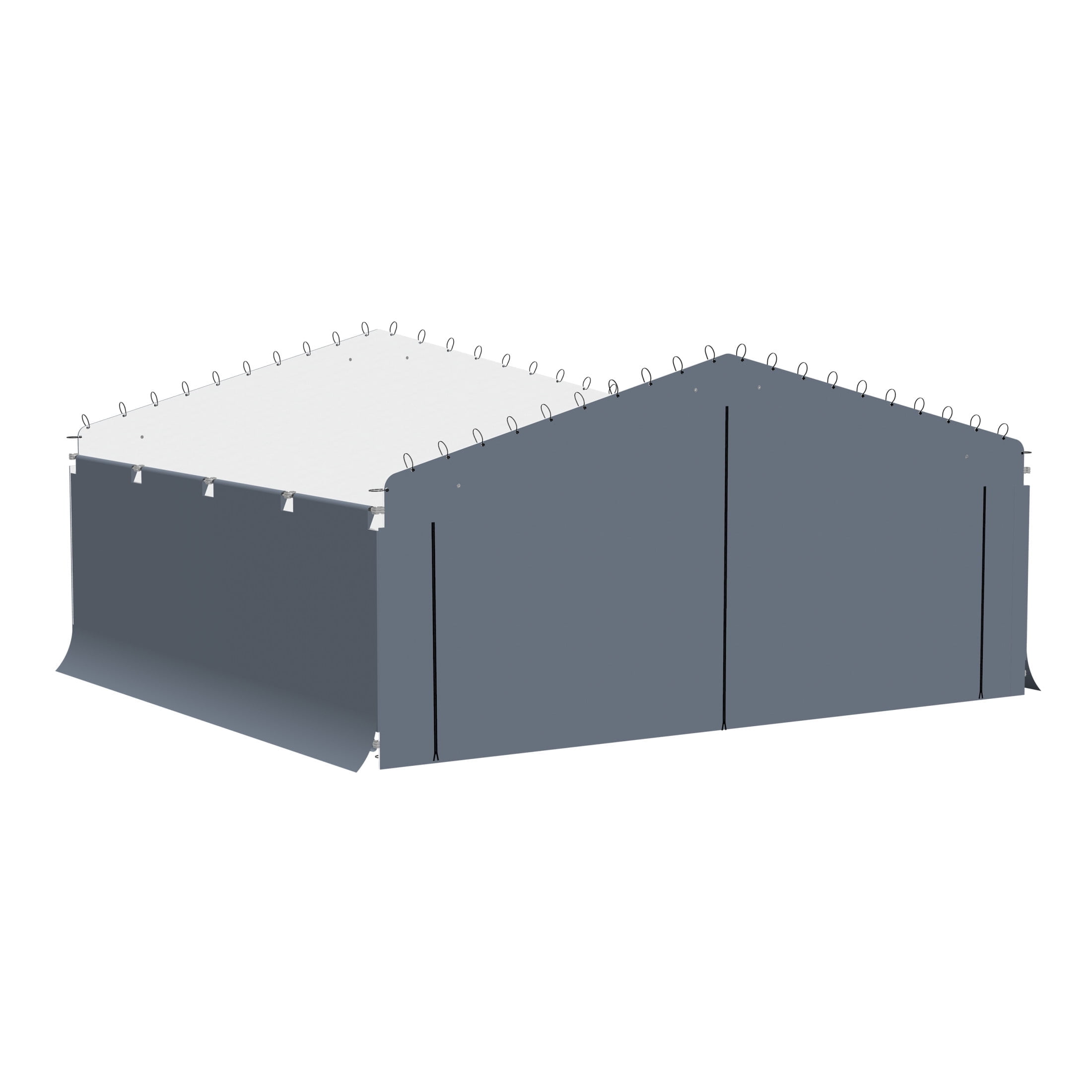20' x 20' Gray Polyethylene Carport Enclosure Kit