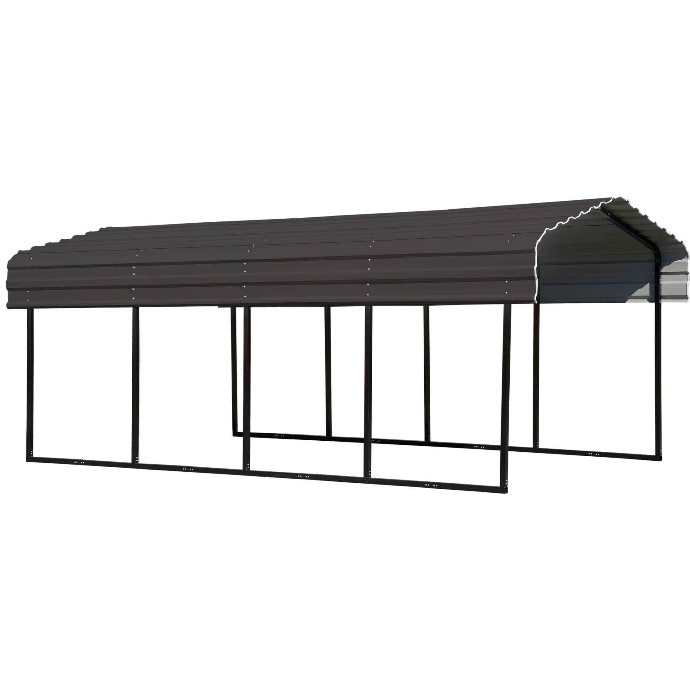 10' x 20' Charcoal Galvanized Steel Carport with Black Frame