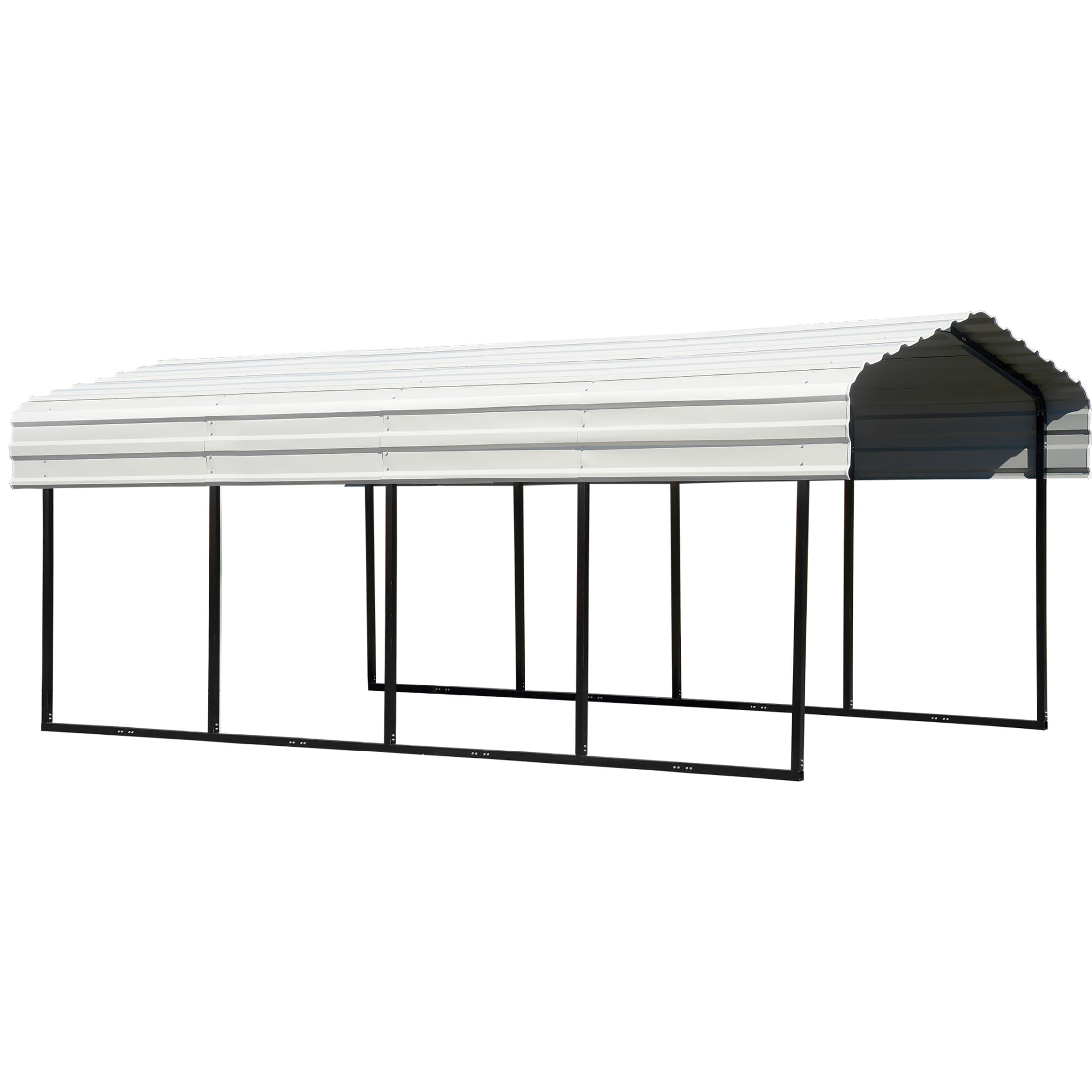 10' x 20' Black and Eggshell Galvanized Steel Carport