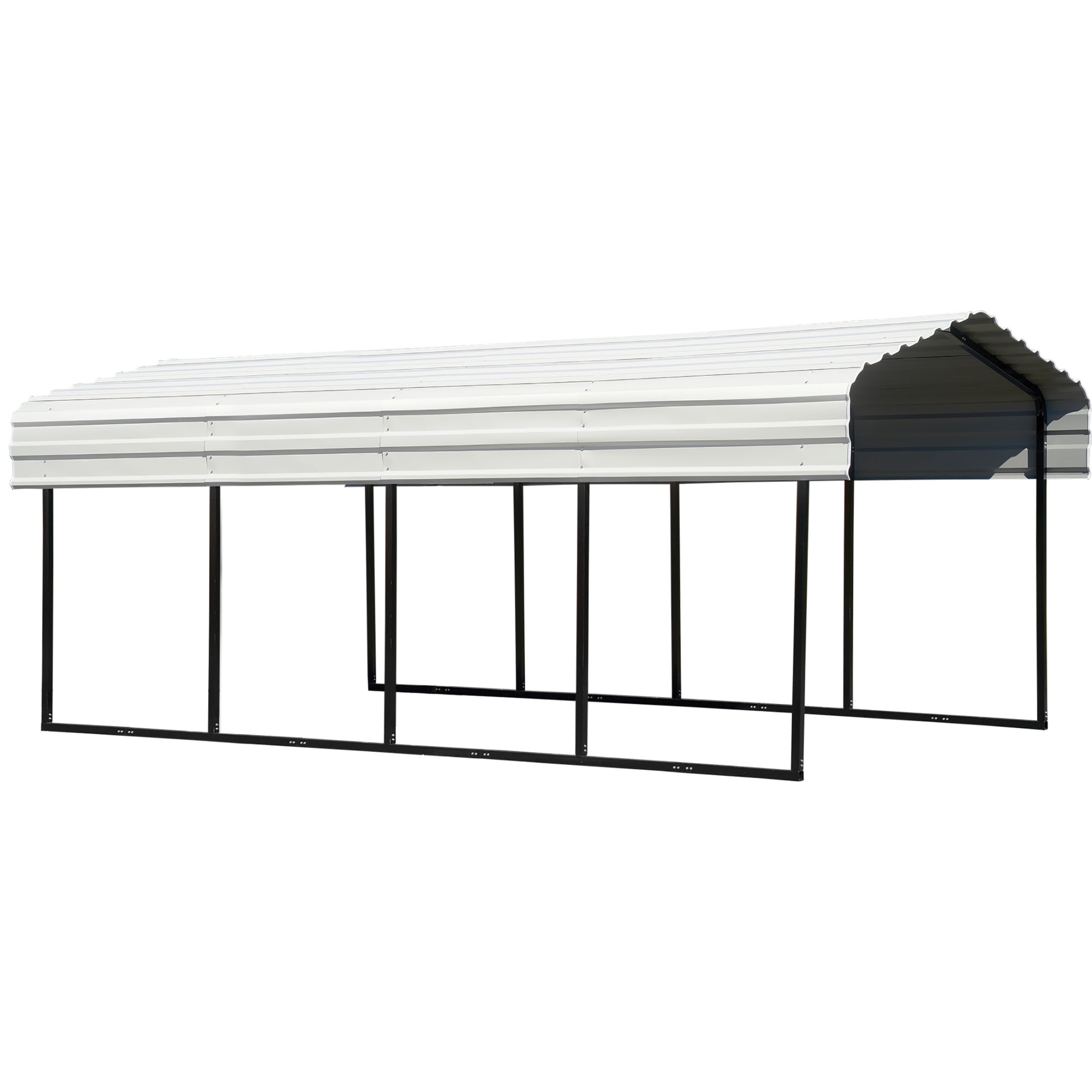10' x 20' Black and Eggshell Galvanized Steel Carport