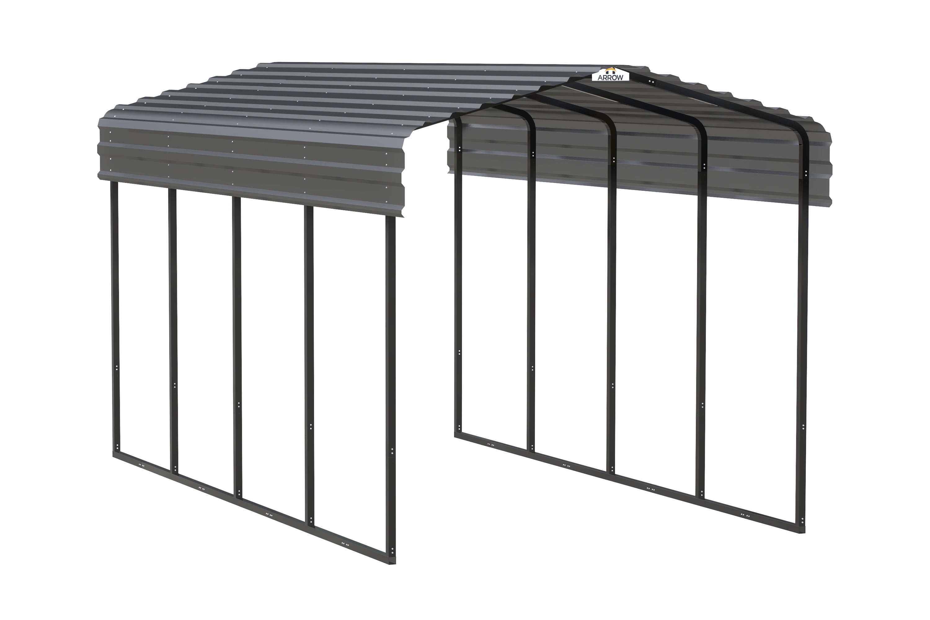 10' x 20' Charcoal Galvanized Steel Carport Shelter