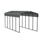 Arrow Carports Galvanized Steel Carport, Compact Car Metal Carport Kit, 10' x 24' x 9', Charcoal