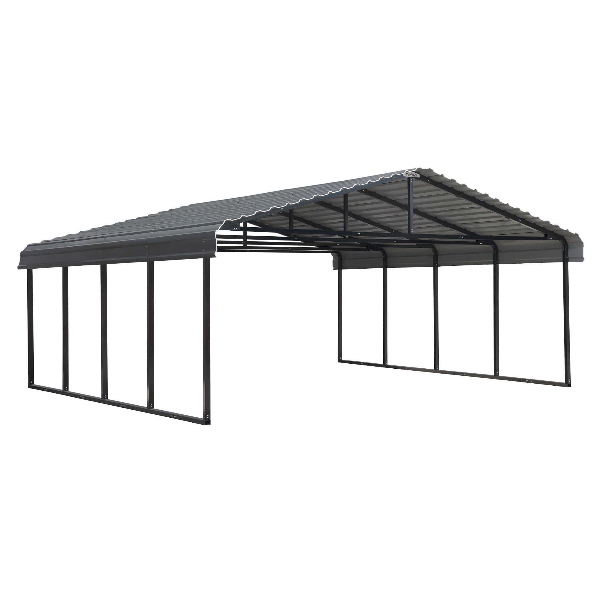 Arrow 20 x 20 x 7 ft Charcoal Carport