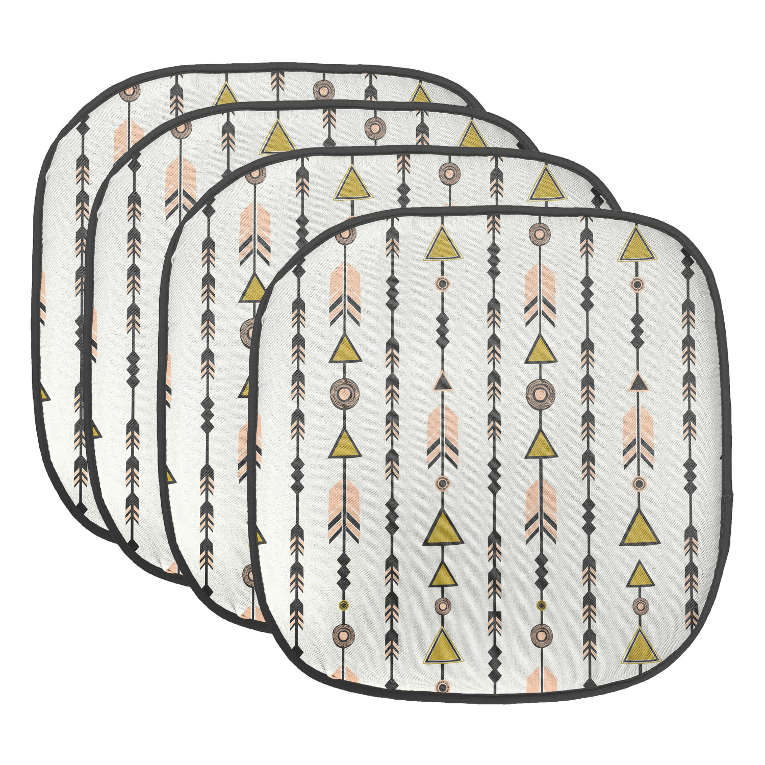 Arrow Chair Seating Cushion Set of 4, Style Arrow and Geometric Pattern