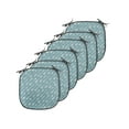 thumbnail image 1 of Arrow Chair Seating Cushion Set of 6, Retro Arrows Illustration in Vintage Colors Elements, Seat Pads for Office with Anti-slip Backing, 16"x16", Turquoise Beige, by Ambesonne, 1 of 7