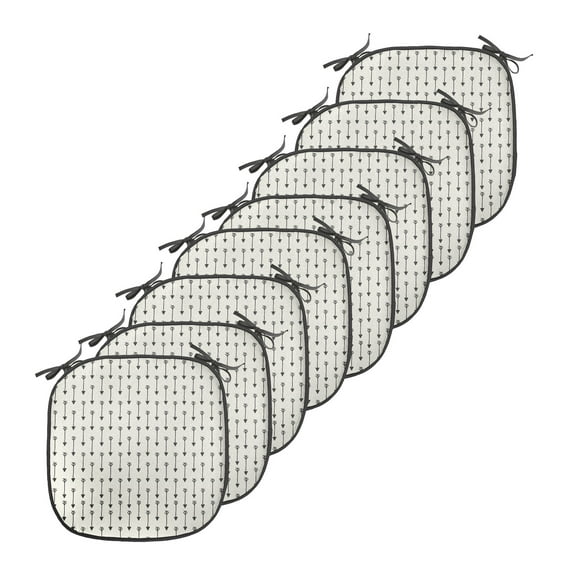 Arrow Chair Seating Cushion, Various Arrow Patterns on Retro Background Tools Boho Style Art, Soft Seat Pads for Office with Anti-slip Backing, 16"x16", Pale Beige Black, by Ambesonne