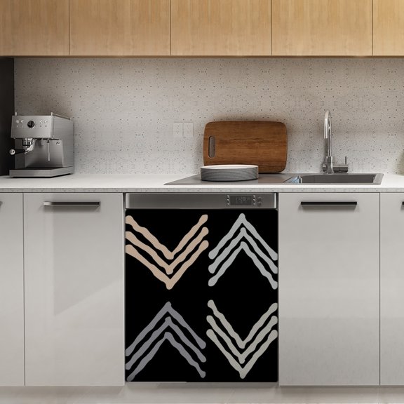 Arrow Chevron Symbol Black Arrows Dishwasher Magnet Cover Decorative Sticker for Home Cabinet Kitchen 23" x26"