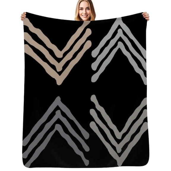 Arrow Chevron Symbol Black Arrows Flannel Blanket Warm Soft Bedding Throws Winter Camping Chair Sofa Bed
