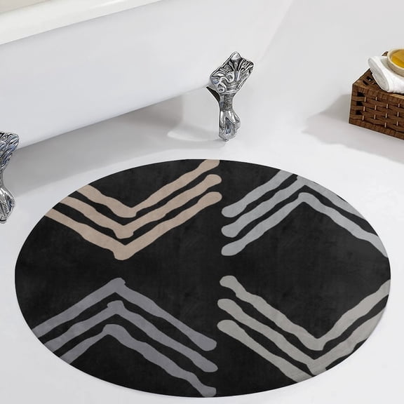 Arrow Chevron Symbol Black Arrows Round Carpet Circle Rug Outdoor Patio Area Rug Washable Large Area Rugs Hallway Room Decor Fitness Mats