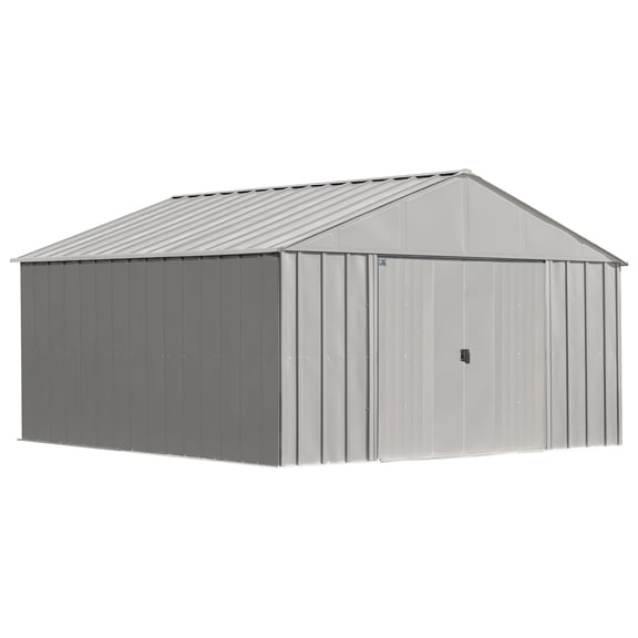 Arrow Classic 12 x 12 x 8 ft Flute Grey Steel Storage Shed