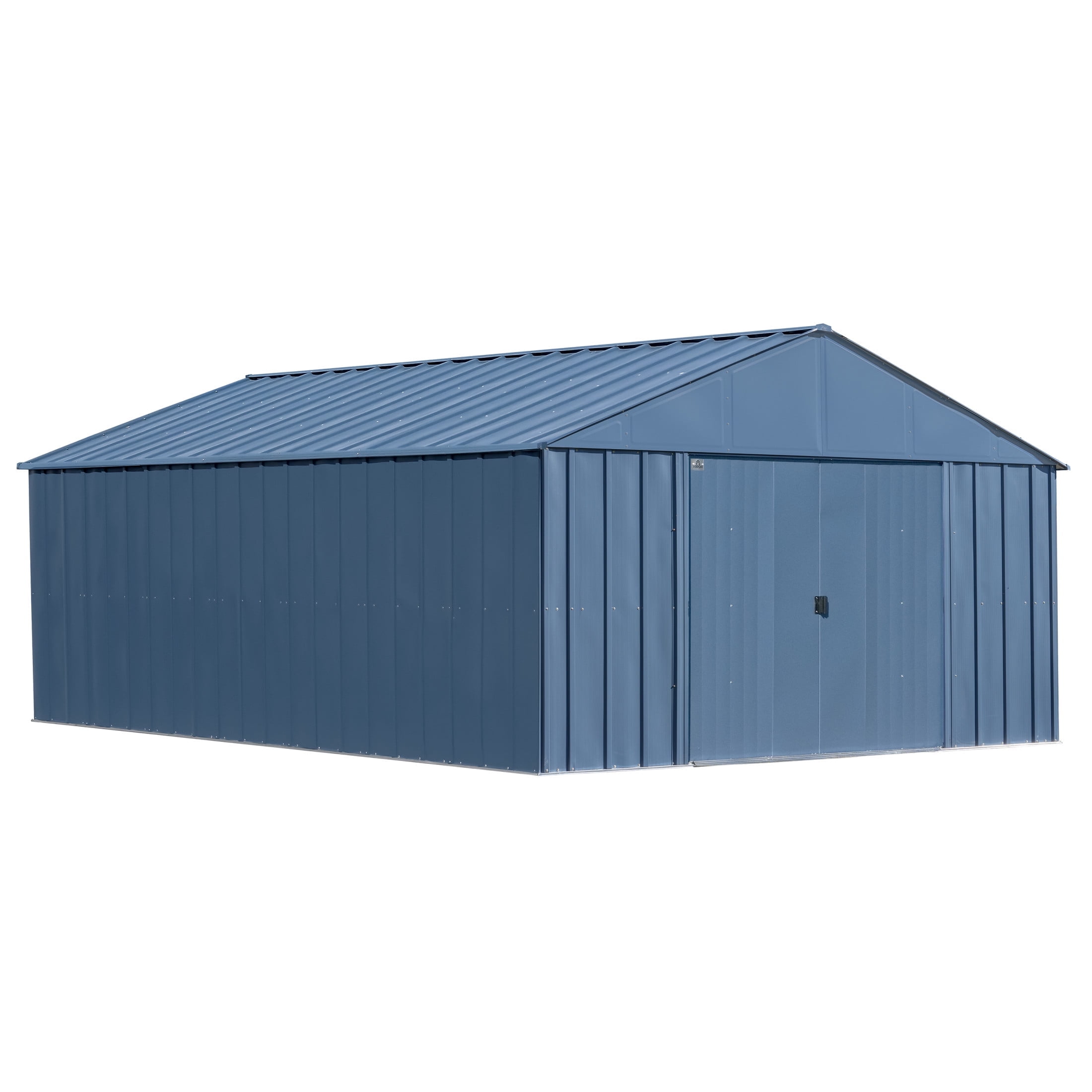 17 ft Blue Grey Galvanized Steel Storage Shed Kit
