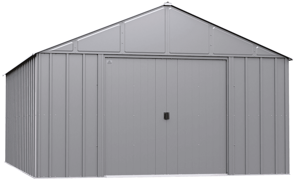 17 ft. Flute Grey Galvanized Steel Storage Shed