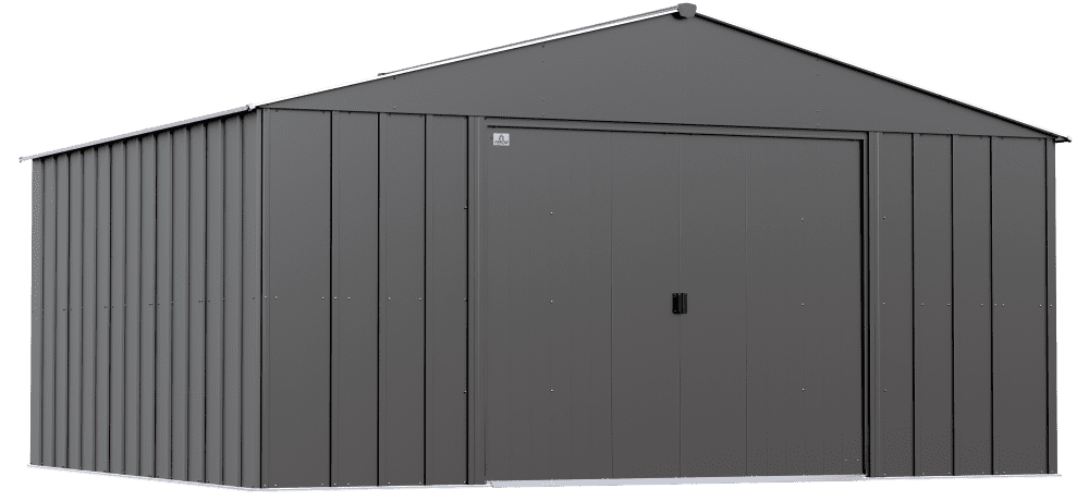 Charcoal Gray 14' x 12' Steel Storage Shed