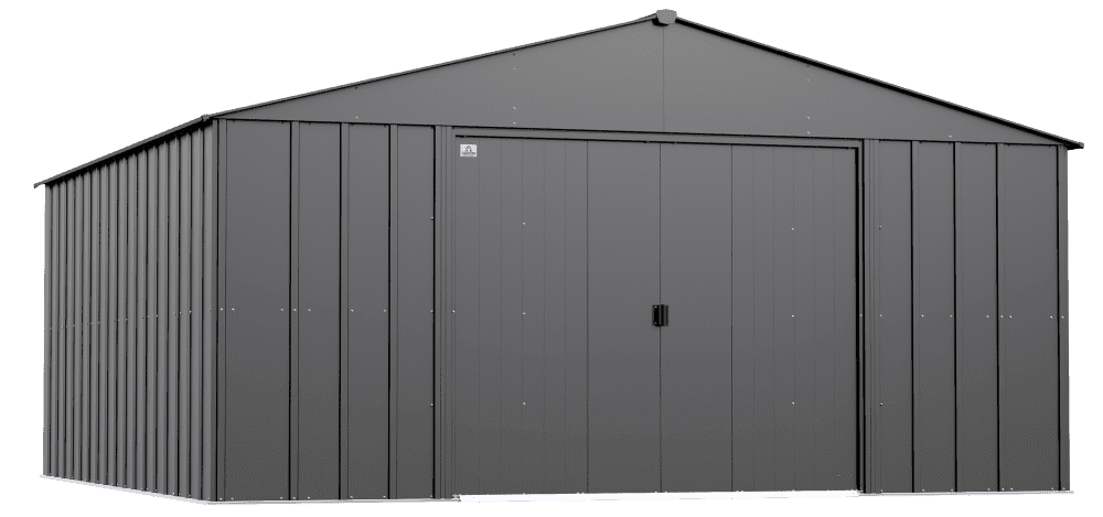 14 ft x 14 ft Charcoal Steel Storage Shed