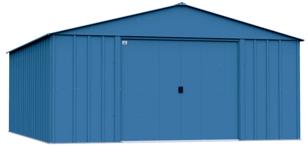14 ft x 17 ft Blue Grey Steel Storage Shed