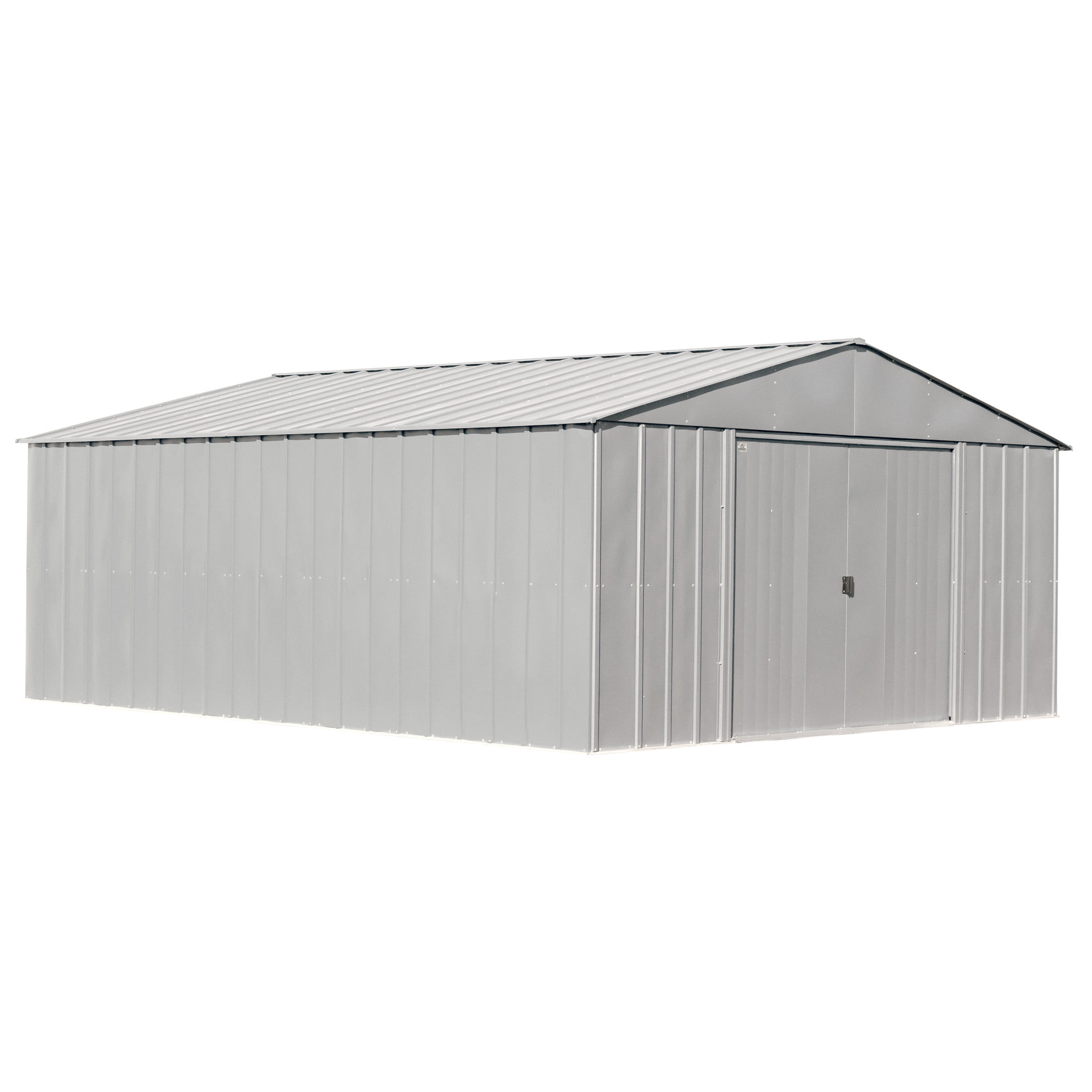 Arrow Classic 14 x 17 x 7 ft Flute Grey Steel Storage Shed