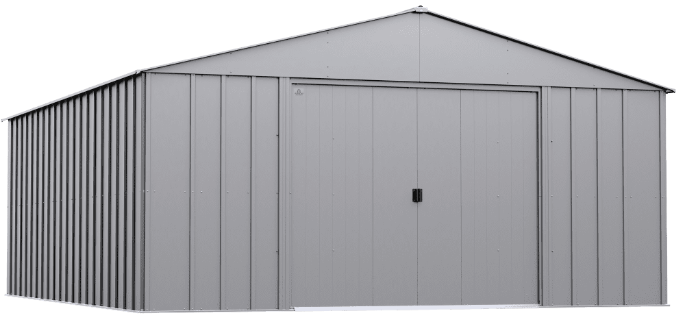 Large Flute Grey Steel Outdoor Storage Shed