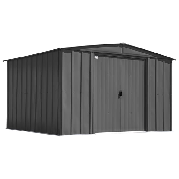 Arrow Classic 10 x 12 x 6 ft Charcoal Steel Storage Shed