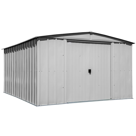 Arrow Classic 10 x 12 x 6 ft Flute Grey Steel Storage Shed