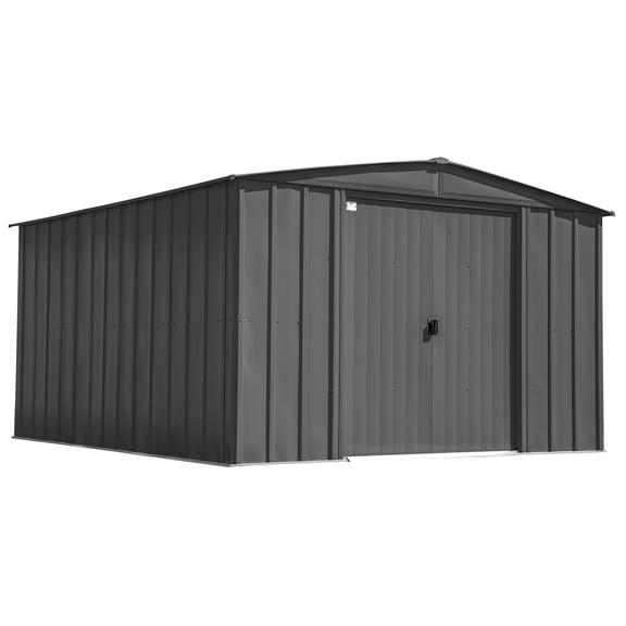 Arrow Classic 10 x 14 x 6 ft Charcoal Steel Storage Shed