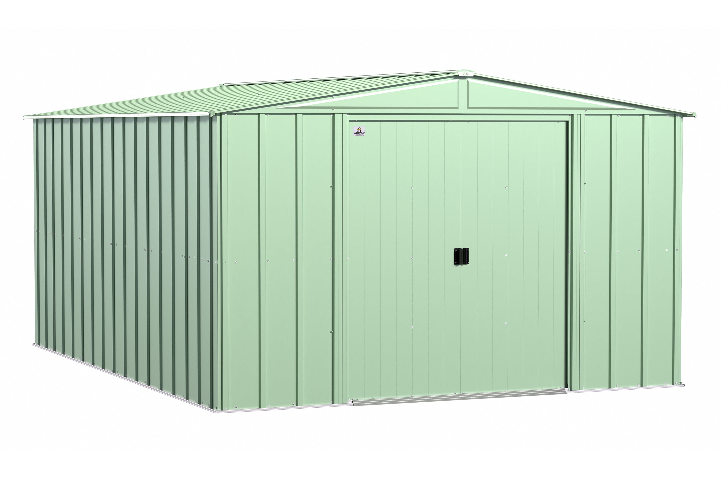 Arrow Classic 10x14 Steel Storage Shed, Sage Green, Galvanized, Rust