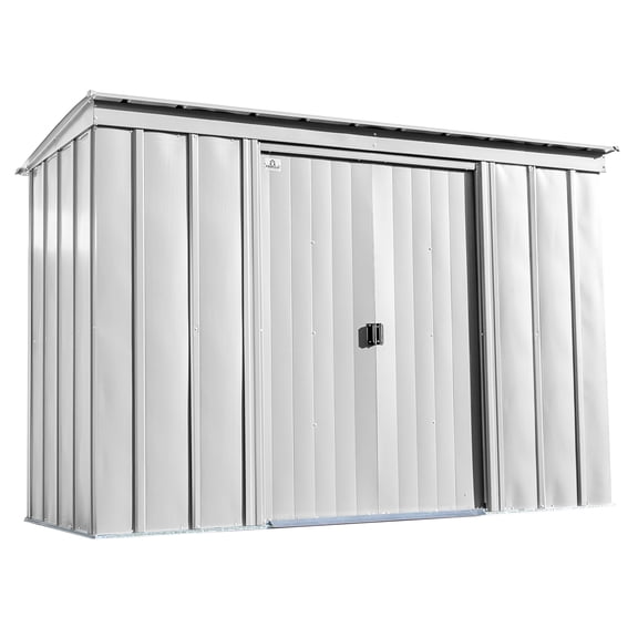 Arrow Classic 10 x 4 x 6 ft Flute Grey Steel Storage Shed