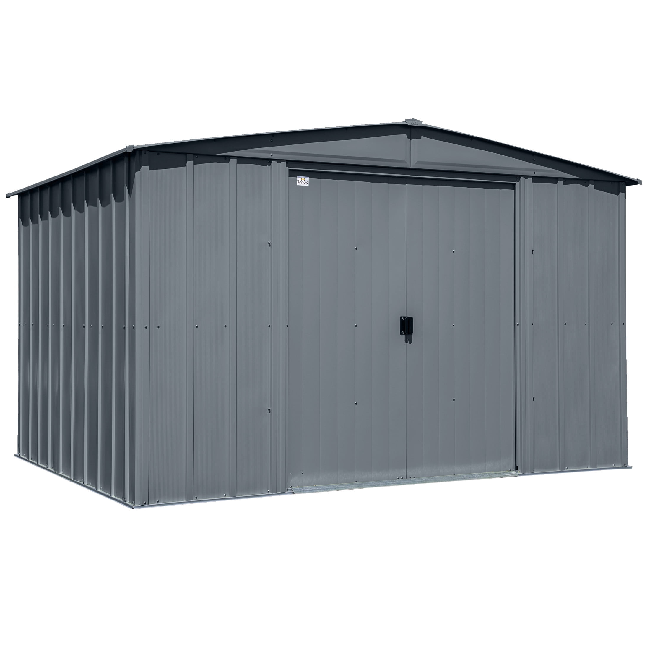 Charcoal 8' x 10' Galvanized Steel Peak Roof Storage Shed