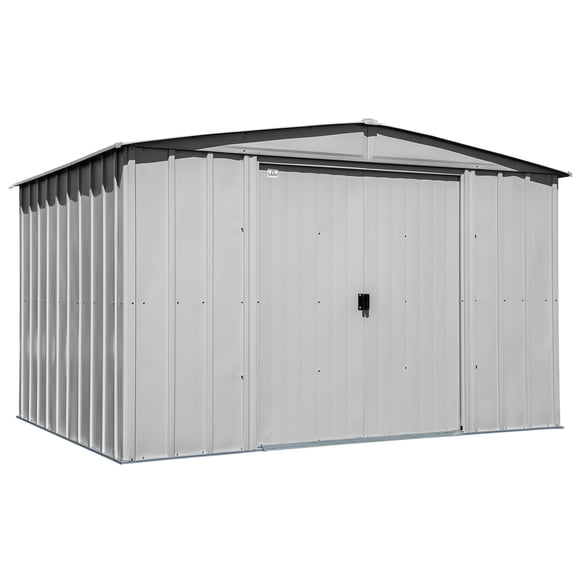 Arrow Classic 10 x 8 x 6 ft Flute Grey Steel Storage Shed