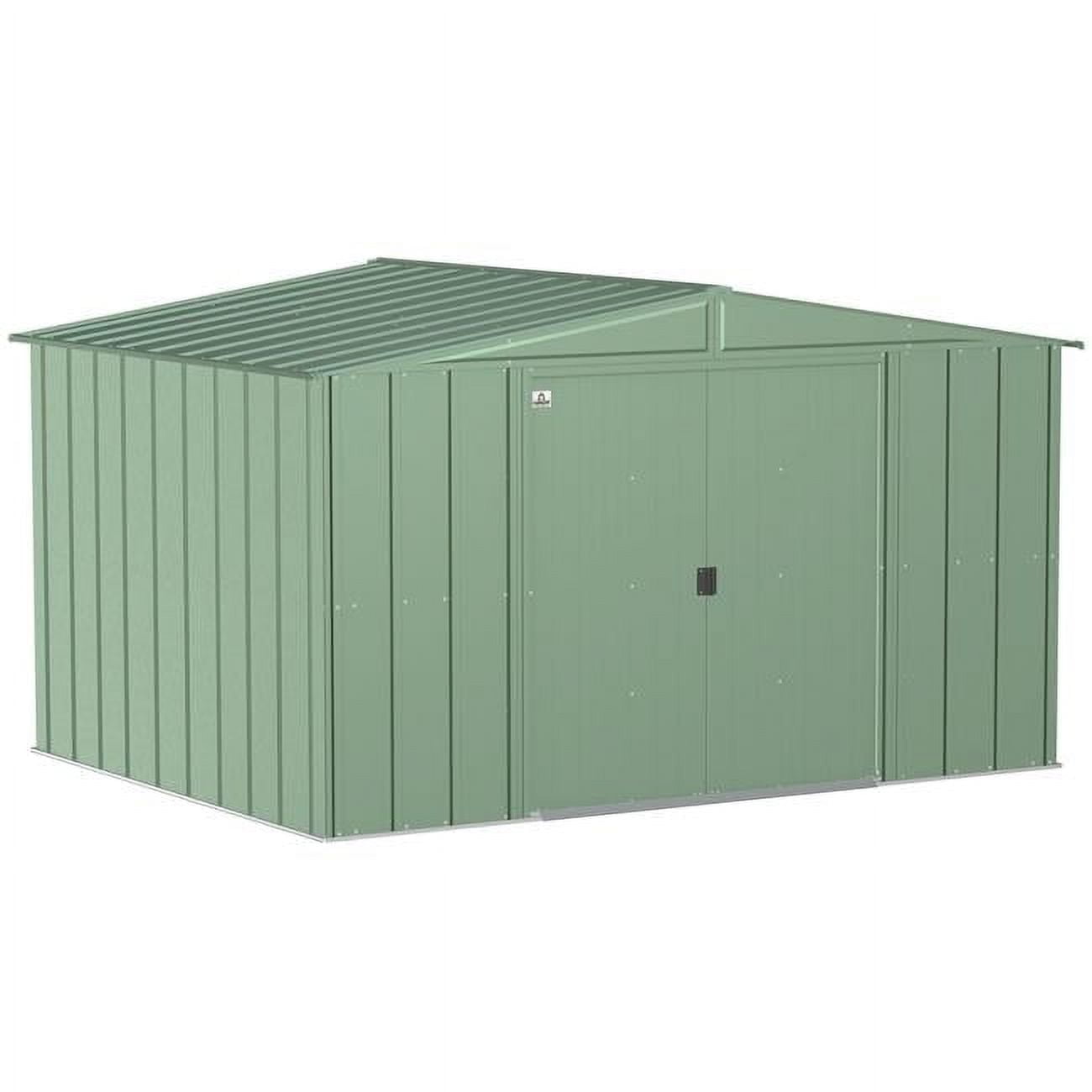 10 ft x 8 ft Sage Green Galvanized Steel Storage Shed