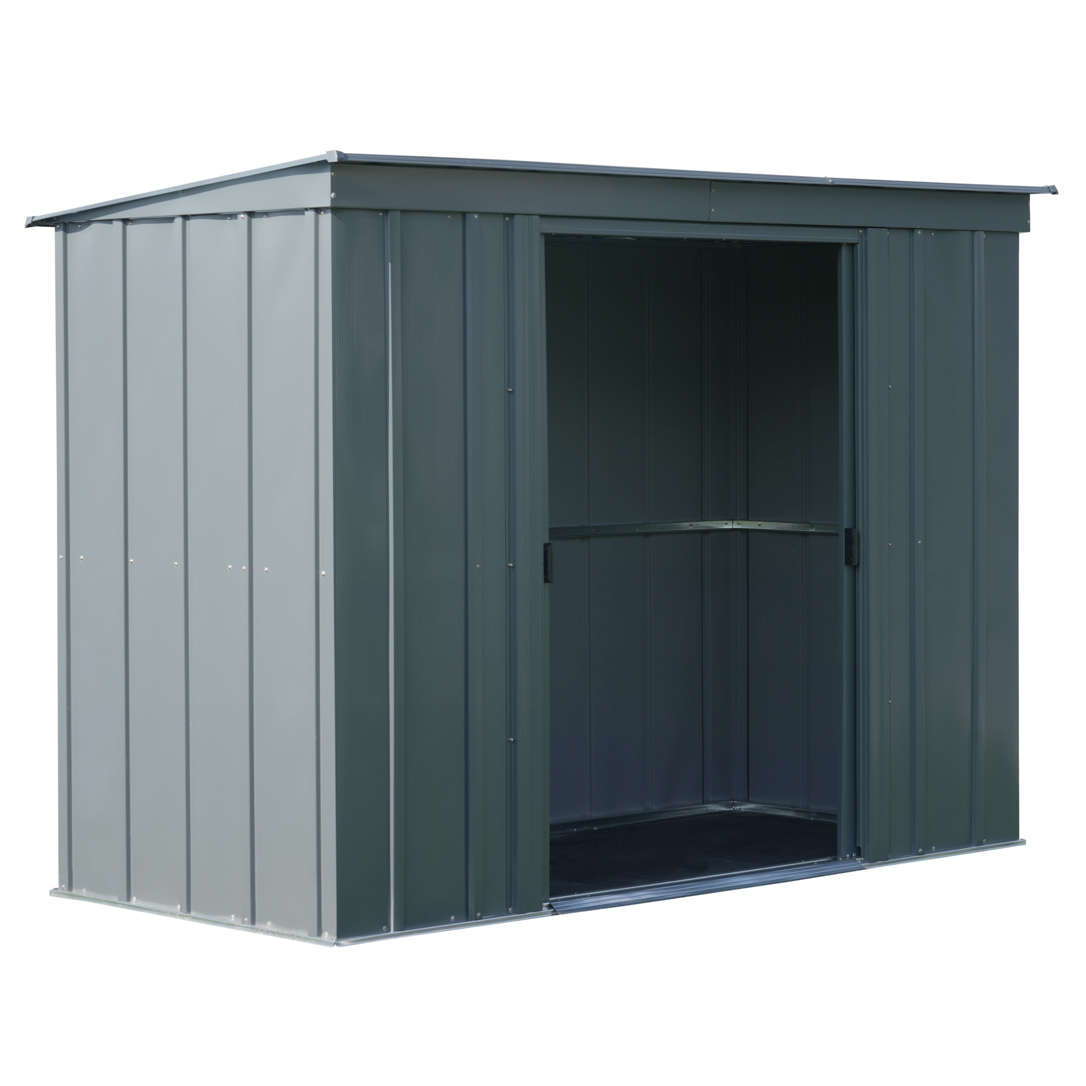 Arrow Classic Steel Storage Shed, 6x4, Charcoal