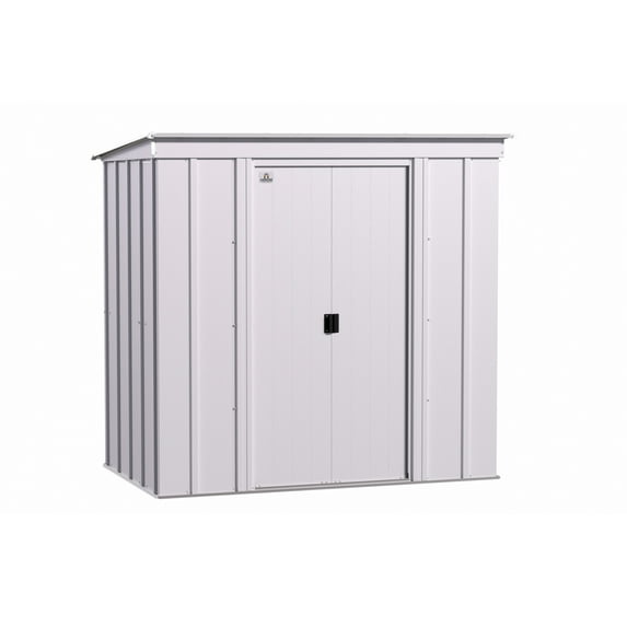 Arrow Classic 6 x 4 x 6 ft Flute Grey Steel Storage Shed