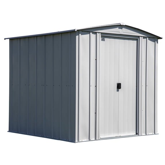 Arrow Classic 6 x 7 x 6 ft Flute Grey Steel Storage Shed