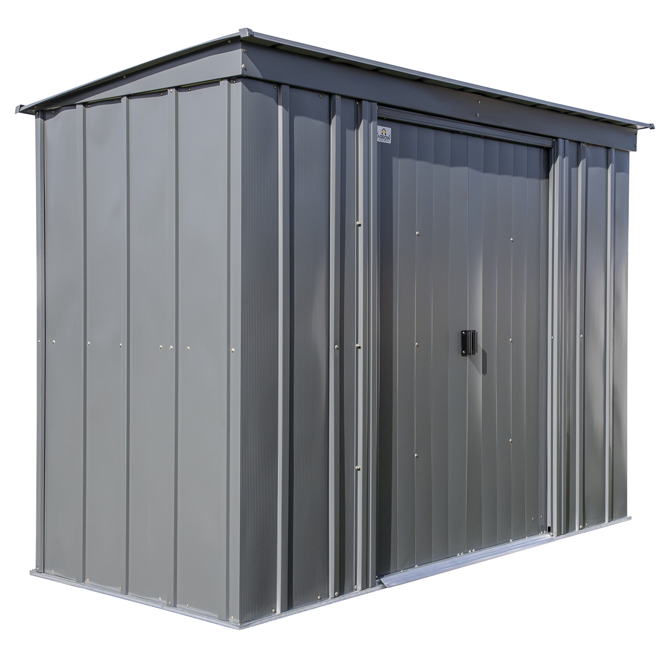 8 ft. x 4 ft. Charcoal Galvanized Steel Storage Shed