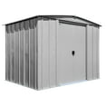 thumbnail image 1 of Arrow Classic 8 x 6 x 6 ft Flute Grey Steel Storage Shed, 1 of 19