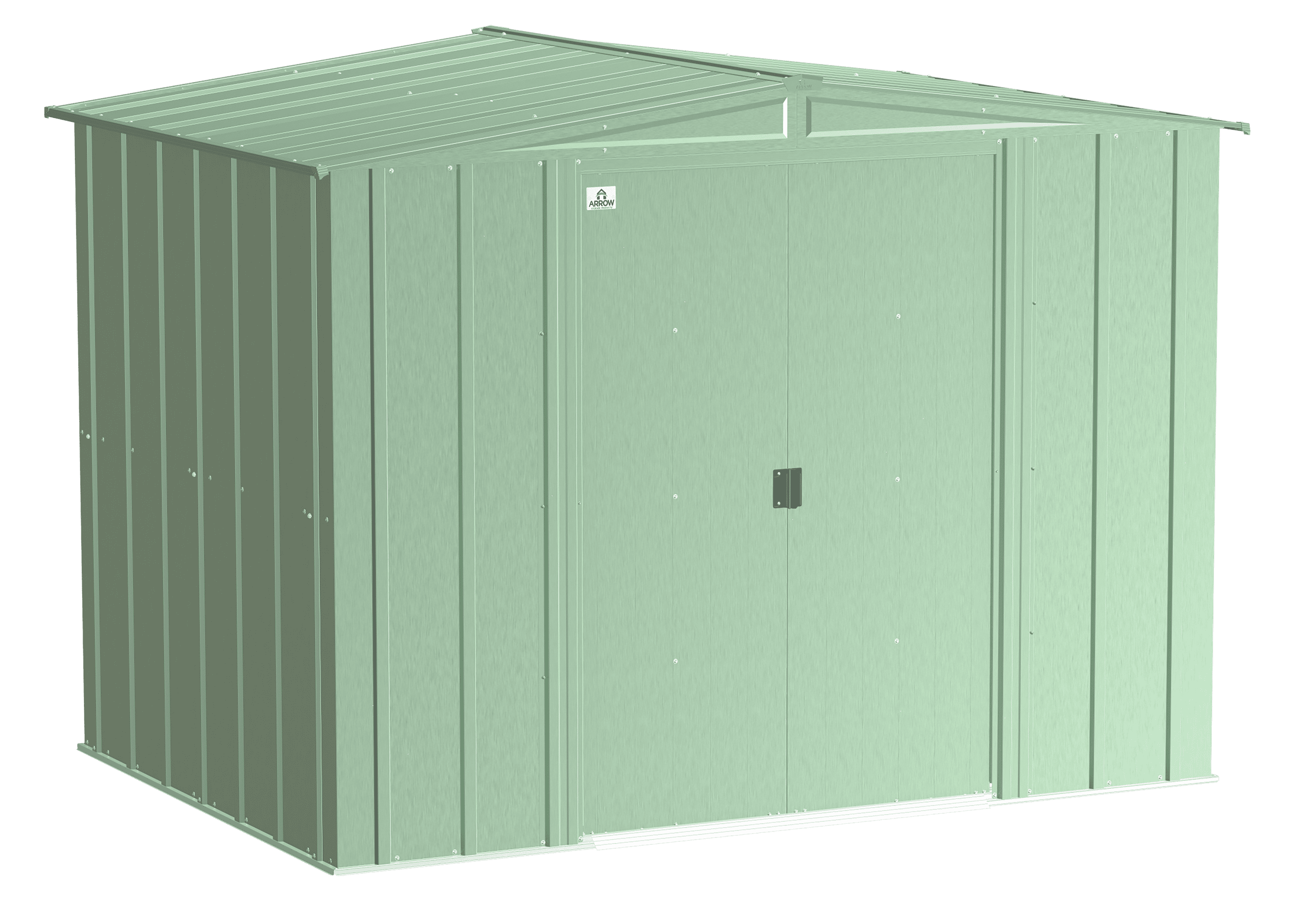 Sage Green 8x6 Galvanized Steel Peak Roof Storage Shed