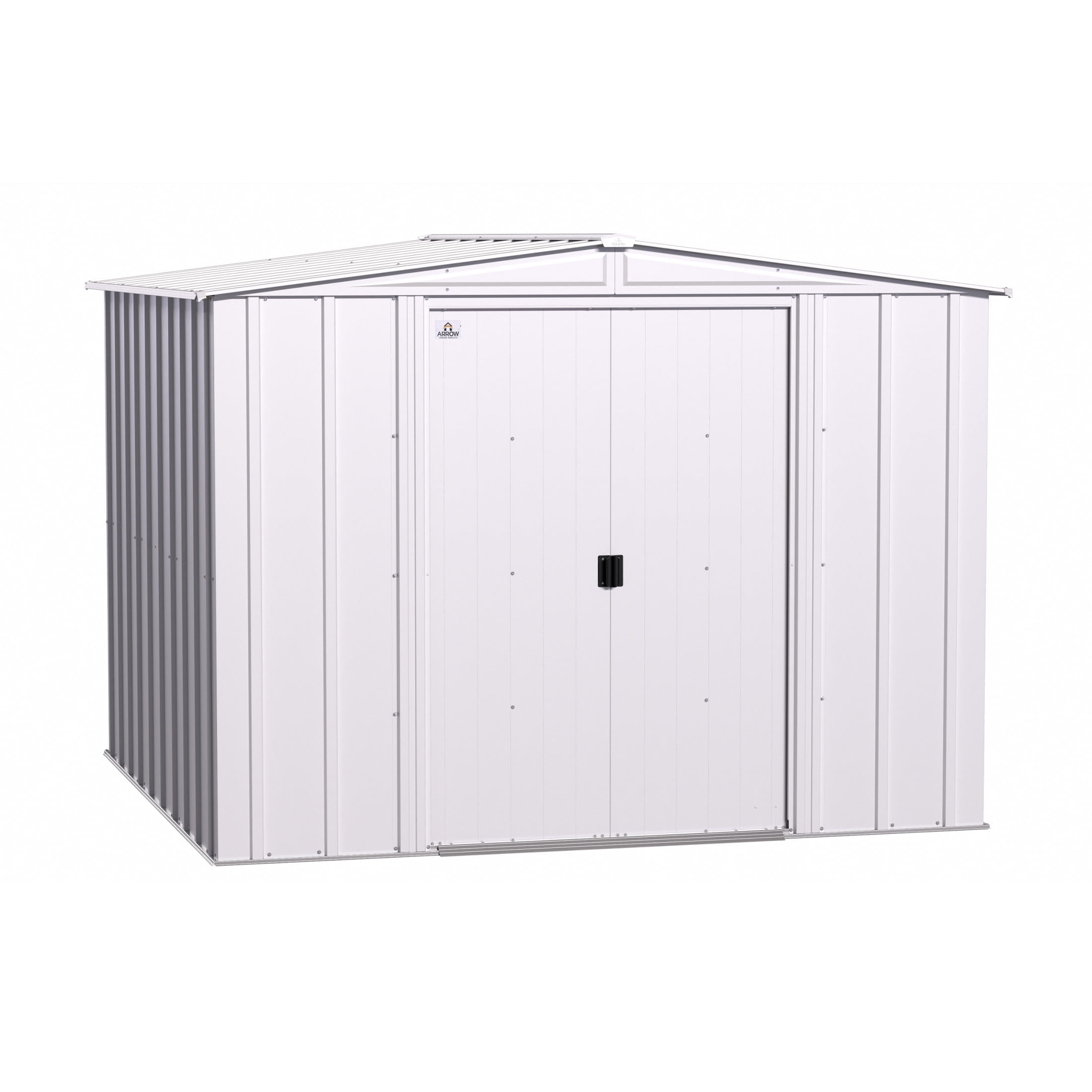 8 ft. x 8 ft. Flute Grey Steel Storage Shed with Sliding Doors