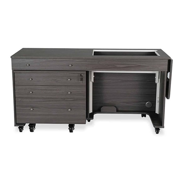 Kangaroo Kabinets Kangaroo Sewing Cabinet with Joey Three Drawer Storage Cabinet Grey Drop Ship