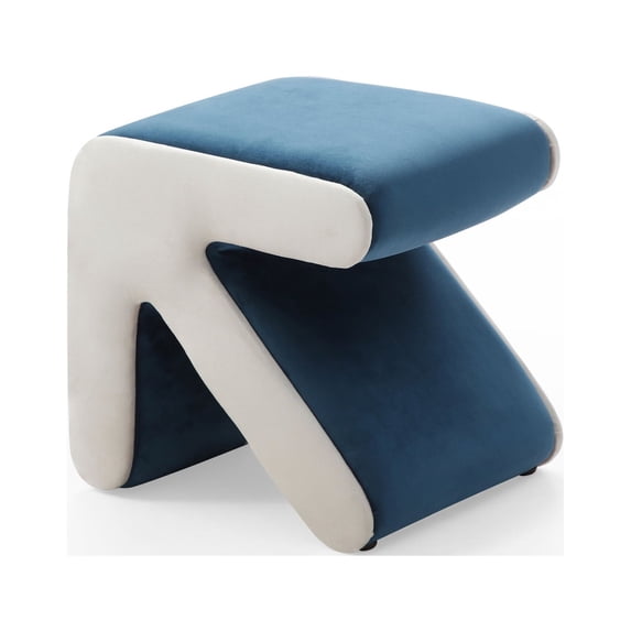 Arrow Design Sofa Stool, Modern Creative Upholstered Stool for Kids, Multifaceted Stool Ottoman Foot Stool for Living Room, Bedroom,Blue+Beige.