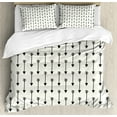 thumbnail image 1 of Arrow Duvet Cover Set, Various Arrow Patterns on Retro Background Tools Boho Style Art, Decorative 3 Piece Bedding Set with 2 Pillow Shams, Queen Size, Pale Beige Black, by Ambesonne, 1 of 3