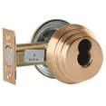 thumbnail image 1 of Arrow E61 10 IC Grade 2 Single Cylinder Deadlock SFIC Prep Less Core Satin Bronze Clear Coated Finish Field Reversible, 1 of 1