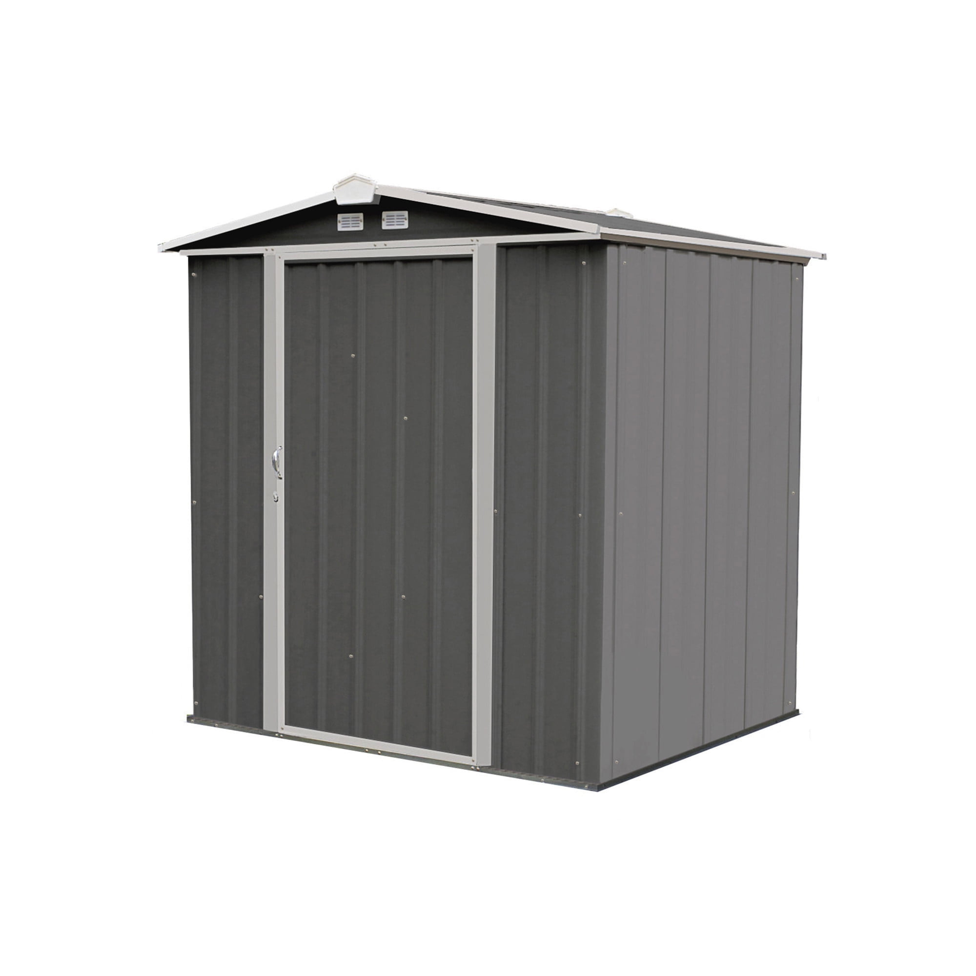 Charcoal and Cream 6' x 5' Steel Storage Shed