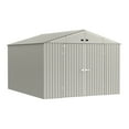 thumbnail image 1 of Arrow Elite 10 x 12 x 8 ft Cool Grey Steel Storage Shed, 1 of 17